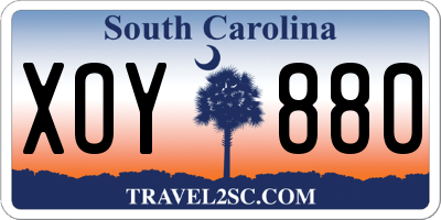 SC license plate XOY880