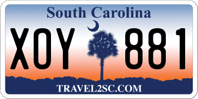 SC license plate XOY881