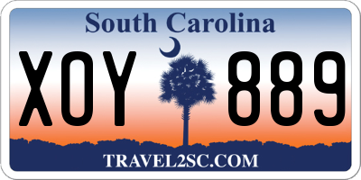 SC license plate XOY889