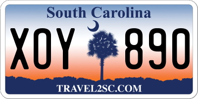 SC license plate XOY890