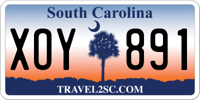 SC license plate XOY891