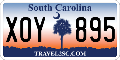 SC license plate XOY895