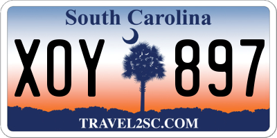 SC license plate XOY897
