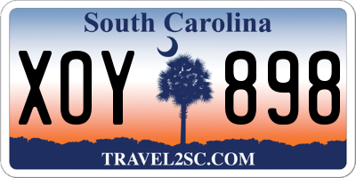 SC license plate XOY898