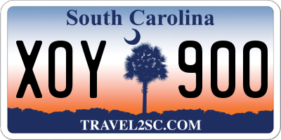 SC license plate XOY900