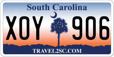 SC license plate XOY906