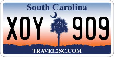 SC license plate XOY909
