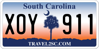 SC license plate XOY911