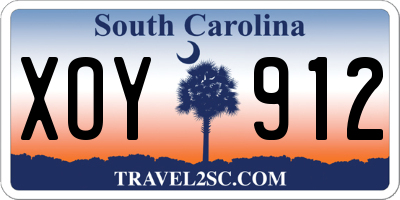 SC license plate XOY912