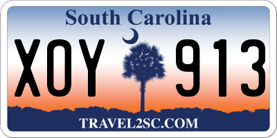 SC license plate XOY913