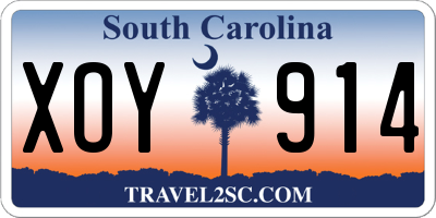 SC license plate XOY914