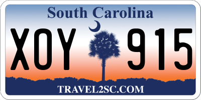 SC license plate XOY915