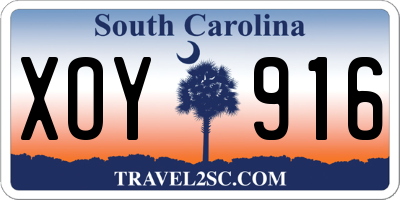 SC license plate XOY916