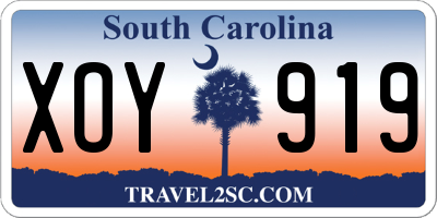 SC license plate XOY919