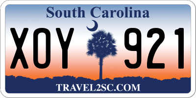 SC license plate XOY921