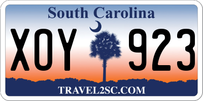 SC license plate XOY923