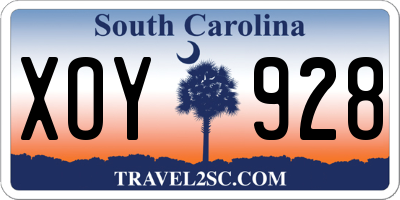 SC license plate XOY928