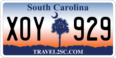 SC license plate XOY929