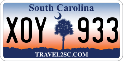 SC license plate XOY933