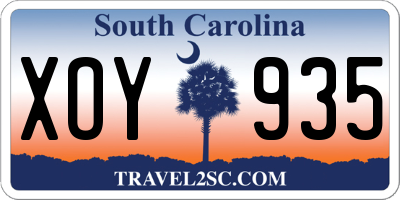 SC license plate XOY935