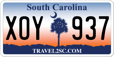 SC license plate XOY937