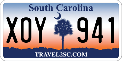 SC license plate XOY941