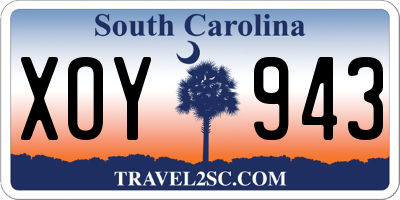 SC license plate XOY943