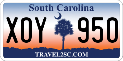 SC license plate XOY950