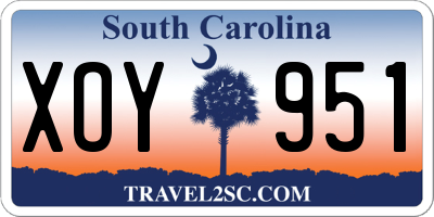 SC license plate XOY951