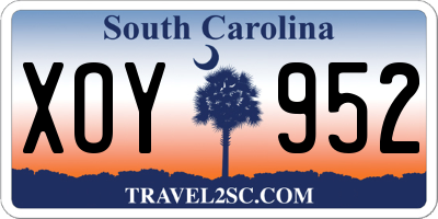 SC license plate XOY952