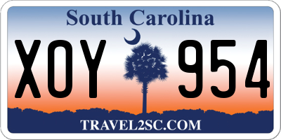 SC license plate XOY954