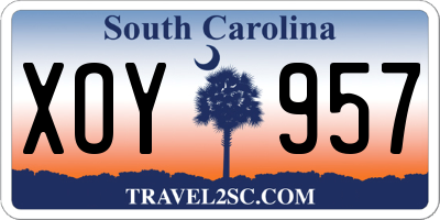 SC license plate XOY957