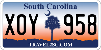 SC license plate XOY958