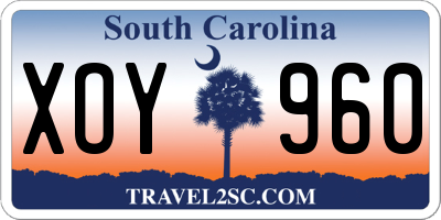 SC license plate XOY960