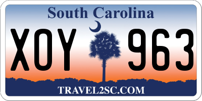 SC license plate XOY963