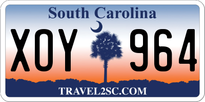 SC license plate XOY964