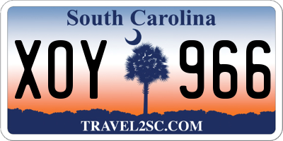 SC license plate XOY966
