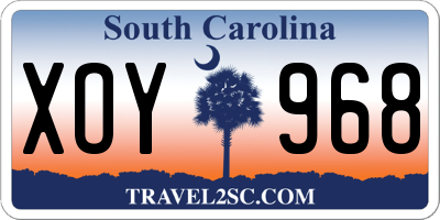 SC license plate XOY968