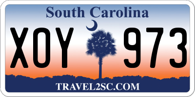 SC license plate XOY973