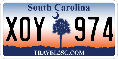 SC license plate XOY974