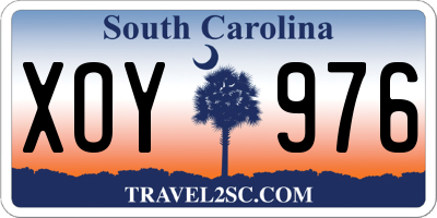 SC license plate XOY976