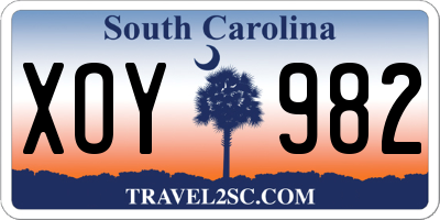 SC license plate XOY982