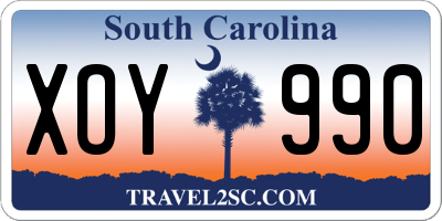 SC license plate XOY990
