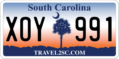 SC license plate XOY991