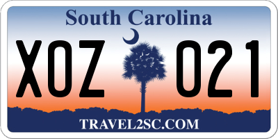 SC license plate XOZ021