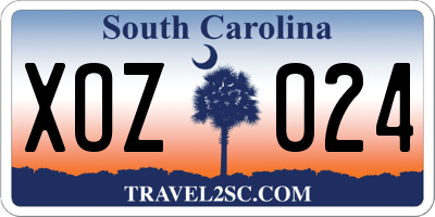 SC license plate XOZ024