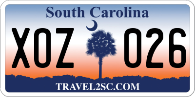 SC license plate XOZ026