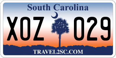 SC license plate XOZ029