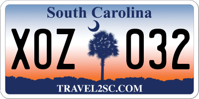 SC license plate XOZ032