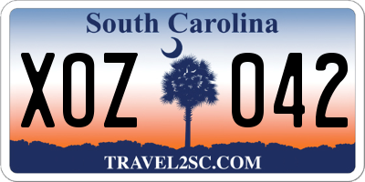 SC license plate XOZ042